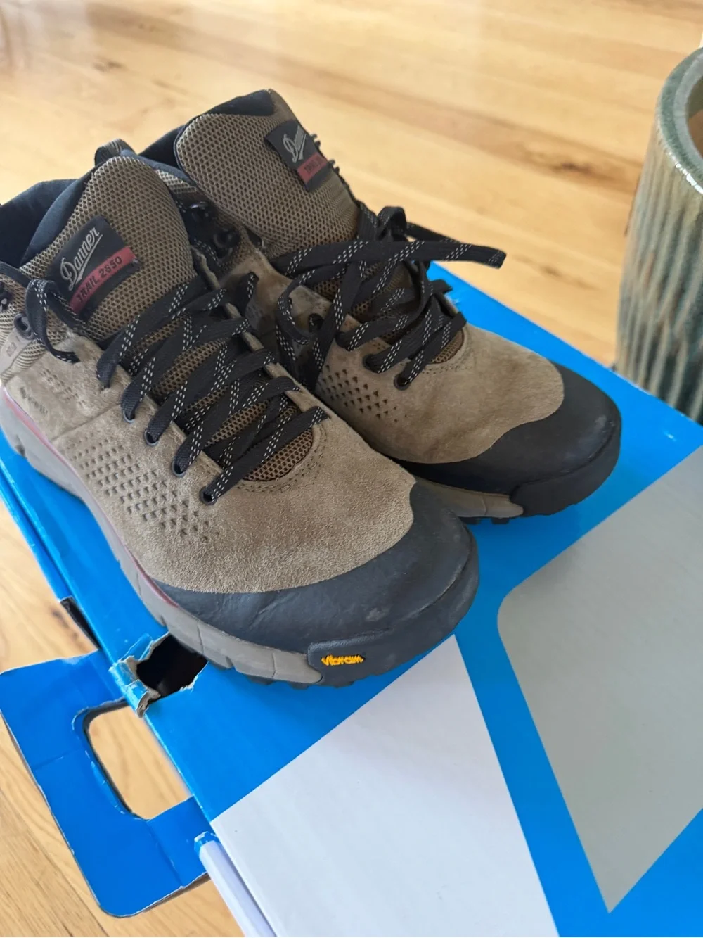 Danner Men's Brown and Black Chukka Trail Boots with Red Trim